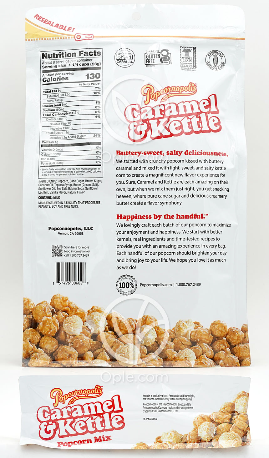 Caramel & Kettle Popcorn Mix,  7.5 oz — 후면