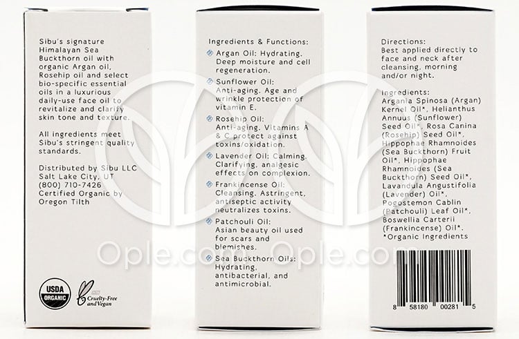 시부뷰티_럭스 오일 럭셔리 오일 블렌드 페이스&넥, 30ml — 후면