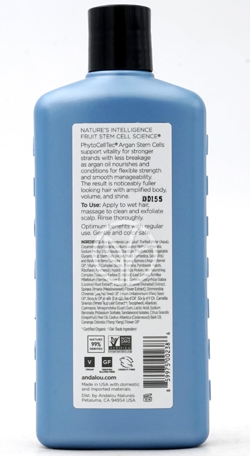 Andalou Naturals アルガン幹細胞 エイジディファイングシャンプー 細い髪用、340ml — 후면