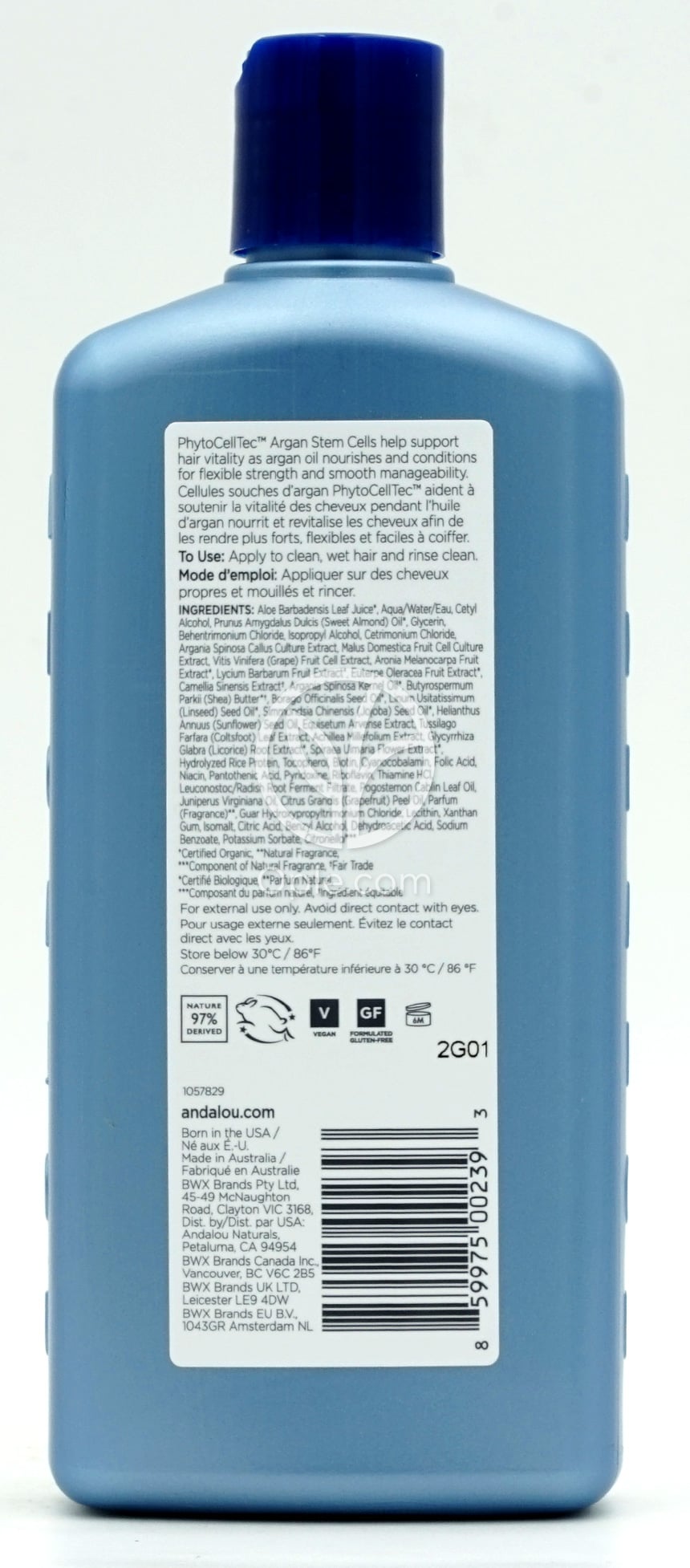 Andalou Naturals アルガン幹細胞コンディショナー 細い髪用、340ml — 후면
