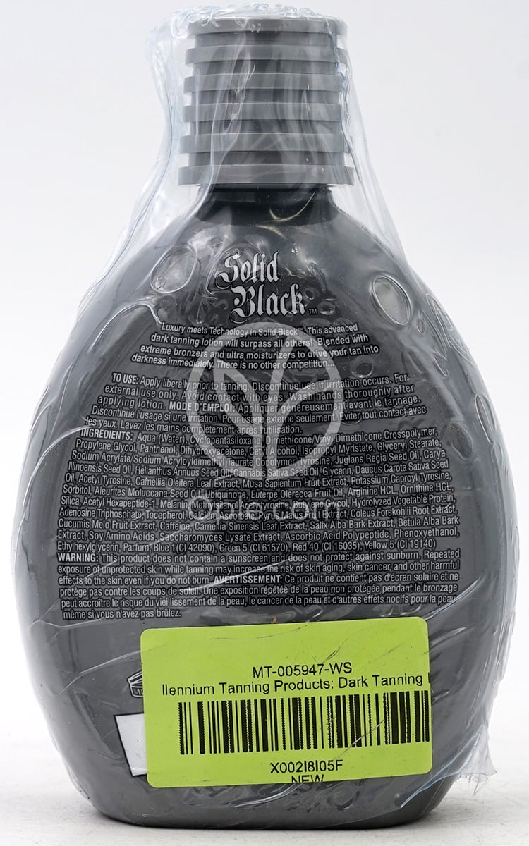 밀레니엄태닝프로덕트_솔리드 블랙, 100 x 다크 태닝 로션 400ml — 후면