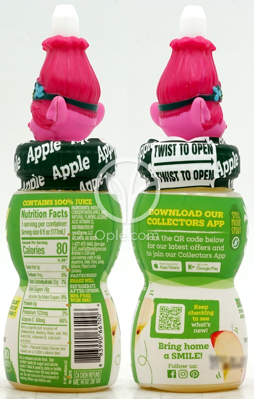 100%ジュース アップル、6 fl oz — 후면