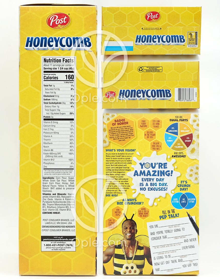Honey-Comb Sweetened Corn & Oat Cereal Big Real Honey Flavor,  16 oz — 후면