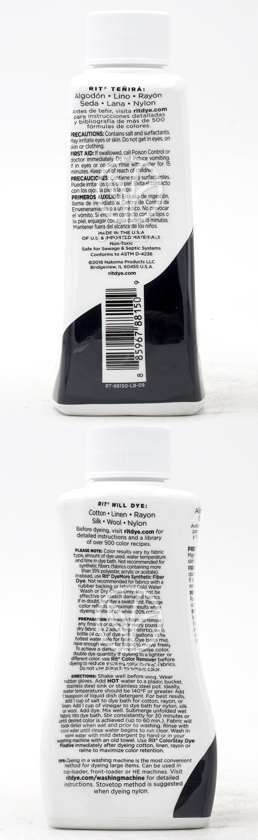 リットダイ_多目的染料リキッドブラック、236ml — 후면