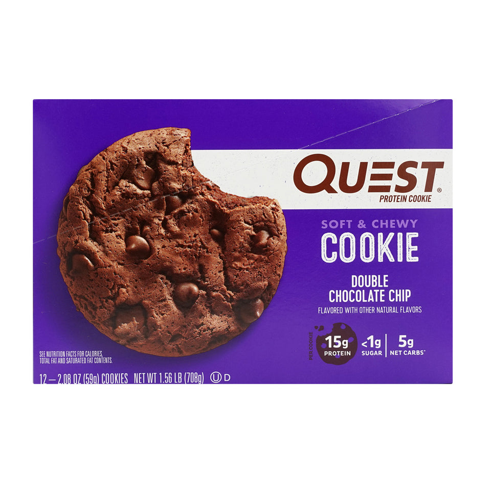 クエストニュートリション_プロテインクッキーダブルチョコレートチップ（12個入り）、1セット