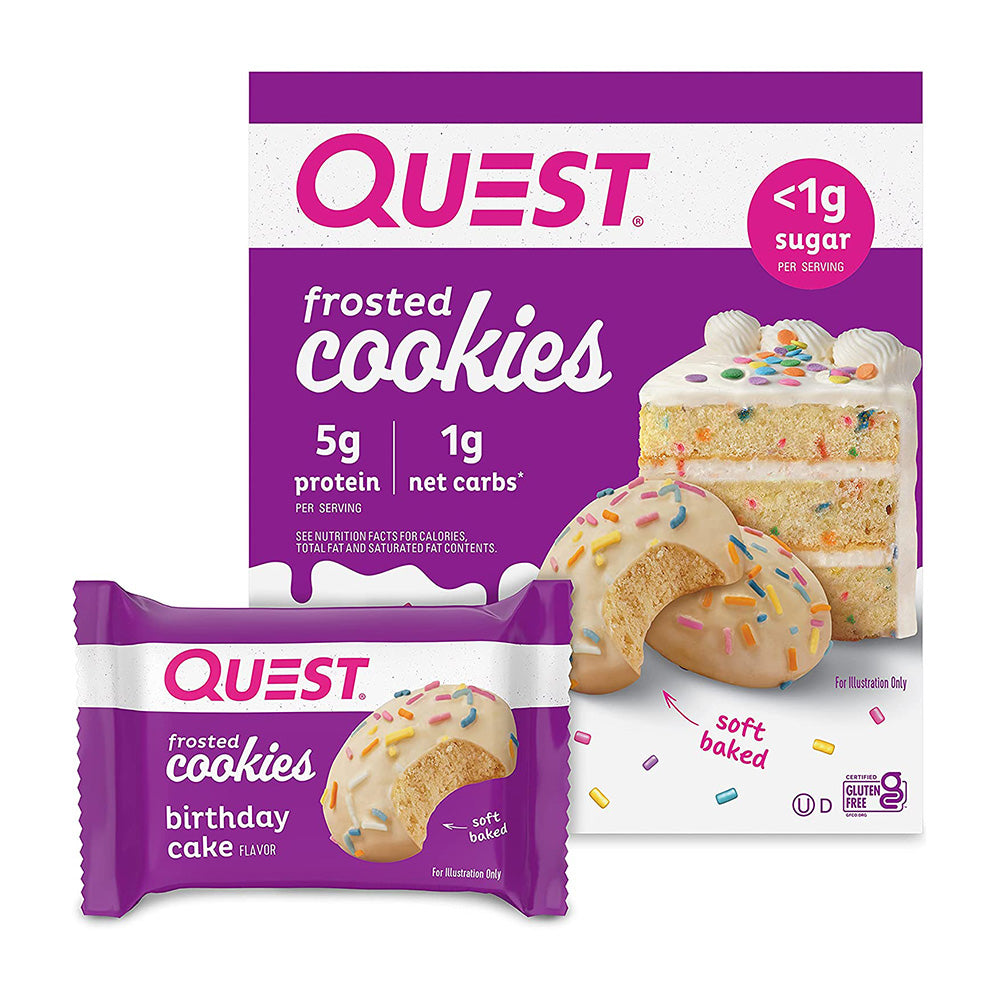 クエストニュートリション_フロステッドクッキーバースデーケーキ (8個入り)、1セット