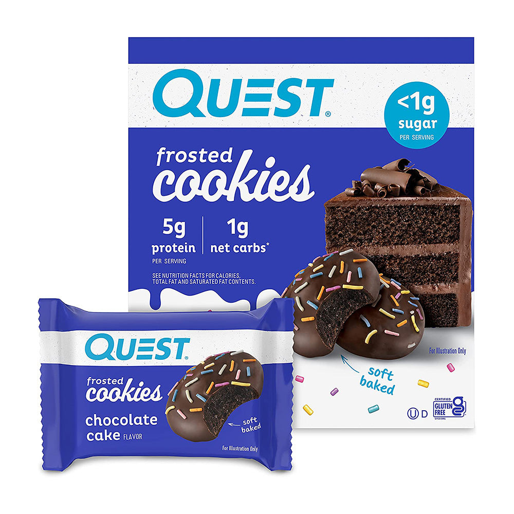 クエストニュートリション_フロスティッドクッキー チョコレートケーキ (8個入り)、1セット