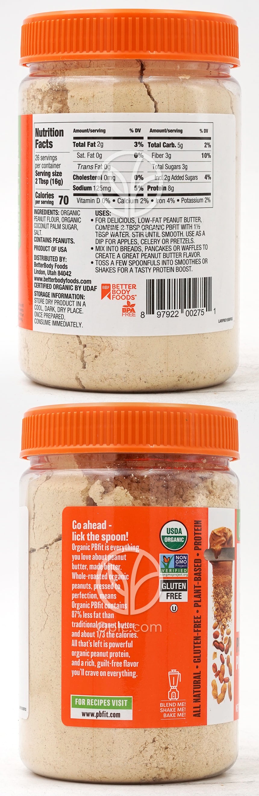 Organic Peanut Butter Powder,  15 oz — 후면