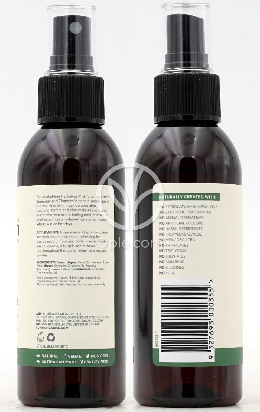 수킨_오리지널 하이드레이팅 미스트 토너 알코올 프리, 125ml — 후면